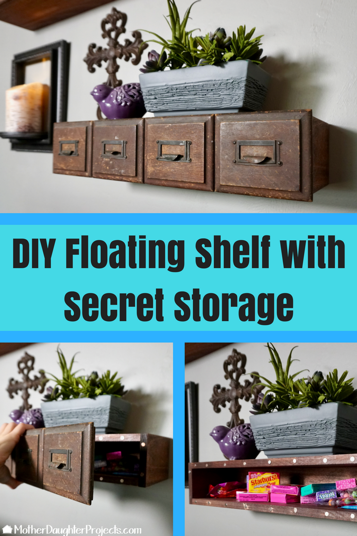 Video tutorial! How to make a floating shelf with unique front and added hidden storage!