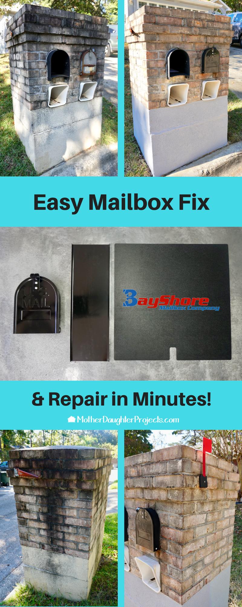 mailbox broken fix door brick repair metal bayshore replace retrofit diy projects own please