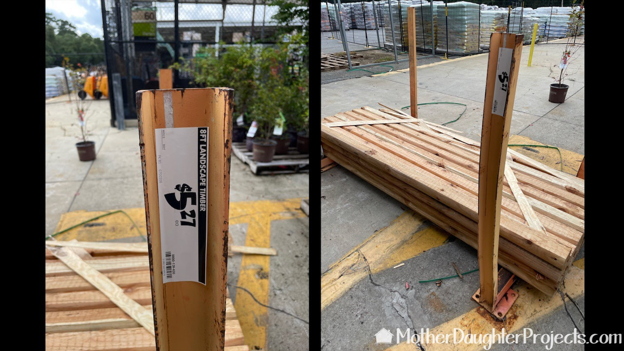 At our Home Depot the landscape timbers are located right outside the garden department. 