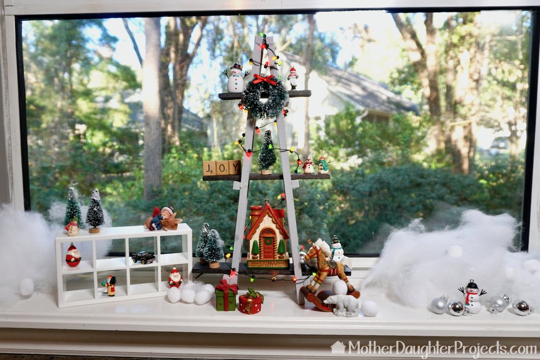 Video tutorial! Learn how to make a simple display shelf for the holidays, mini collectables, succulents, herbs and more! #surebonder #display #mini