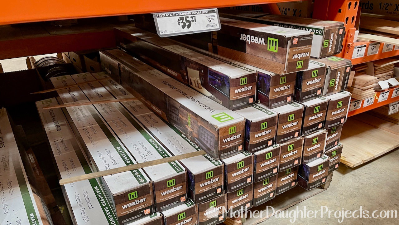 At the Home Depot buying a couple of boxes of pallet wood.