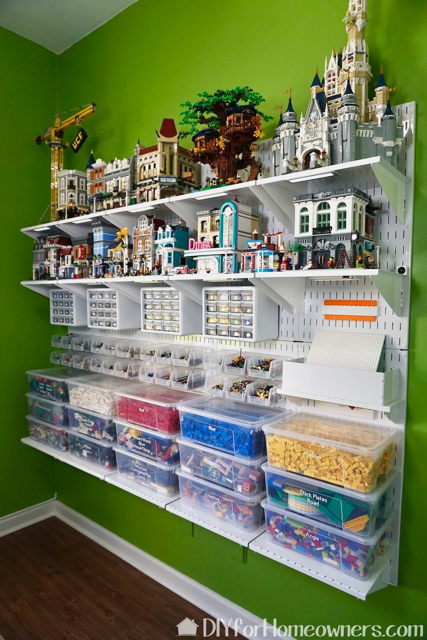 lego display wall shelves