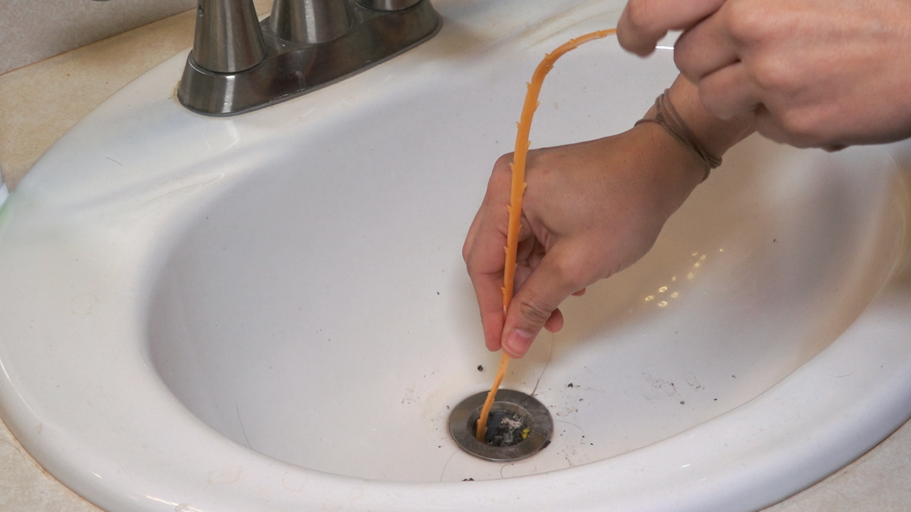 hair removal from bathroom sink