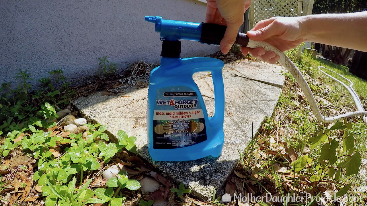 This Wet & Forget attaches to a garden hose. 