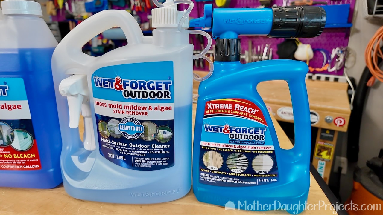 Wet and Forget outdoor in spray and hose in form.